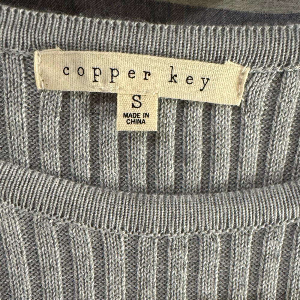 Copper Key Gray Ribbed Dress - Picture 3 of 3